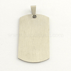 Non-Tarnish 201 Stainless Steel Rectangle Stamping Blank Tag Pendants&nbsp;X-STAS-S030-03