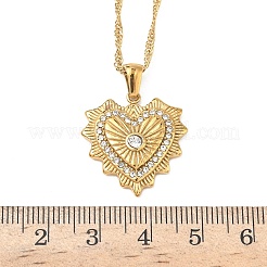 304 Stainless Steel Rhinestone Pendant Necklaces for Women&nbsp;NJEW-B150-01G-02
