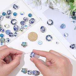 60Pcs 15 Styles Handmade Porcelain Beads&nbsp;PORC-SC0001-40