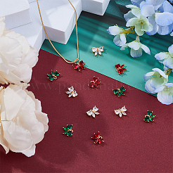 12Pcs 3 Colors KC Gold Plated Brass Pave Cubic Zirconia Pendants&nbsp;FIND-FH0010-21