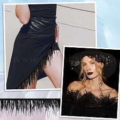 2 Yards Fashion Ostrich Feather Cloth Strand Costume Accessories&nbsp;FIND-GA0003-68B
