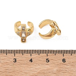 C-Shaped with Rectangle Brass Micro Pave Clear Cubic Zirconia Cuff Earrings&nbsp;EJEW-L316-01G-06