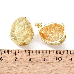 Woven Oval Brass Stud Earrings&nbsp;EJEW-D351-06G