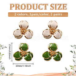 2 Pairs 2 Colors Alloy Enamel Stud Earrings&nbsp;EJEW-GO0007-011