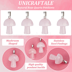 10Pcs Natural Rose Quartz Pendants&nbsp;G-UN0001-18A