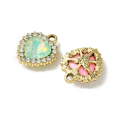 UV Plating Alloy with Mixed Color Glass Rhinestone Pendants&nbsp;FIND-B039-05G
