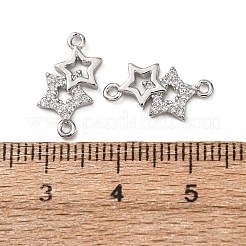 Brass Micro Pave Clear Cubic Zirconia Connector Charms&nbsp;KK-L270-05P