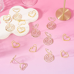 24Pcs 2 Styles Heart Steel Name Card Holder&nbsp;AJEW-TA0003-54