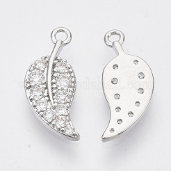 Brass Micro Pave Clear Cubic Zirconia Pendants&nbsp;ZIRC-T011-12P-NF