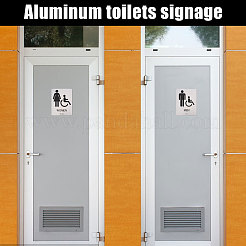 3Pcs 3 Styles Rectangle Aluminum Restroom Sign Stickers&nbsp;DIY-CA0007-92