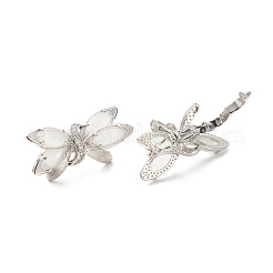 Brass Micro Pave Clear Cubic Zirconia with Synthetic Cat Eye Twister Clasps&nbsp;KK-G420-37P