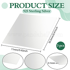 3Pcs 925 Sterling Silver Sheets&nbsp;FIND-BC0019-56A