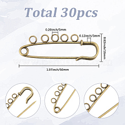30Pcs Iron Brooch Findings&nbsp;FIND-SC0021-17