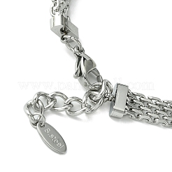 304 Stainless Steel with Cubic Zirconia Bracelet&nbsp;NJEW-Q322-06P