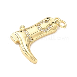 Brass Micro Pave Cubic Zirconia Pendants&nbsp;KK-H539-03G