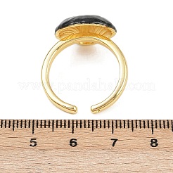 Brass Enamel Adjustable Cuff Rings for Women&nbsp;RJEW-G357-01N