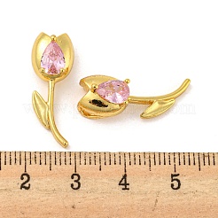 Real 18K Gold Plated Rack Plating Brass Micro Pave Cubic Zirconia Pendants&nbsp;KK-R153-13A-G