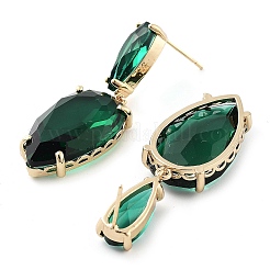 Glass Teardrop Dangle Stud Earrings&nbsp;EJEW-Q800-16D-KCG
