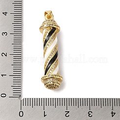 Rack Plating Brass Micro Pave Cubic Zirconia and Enamel Pendants&nbsp;KK-B092-14G-02