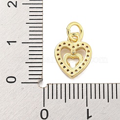 Heart Brass with Cubic Zirconia Charms&nbsp;KK-Q814-07G