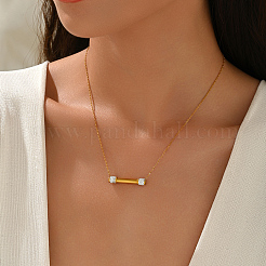 Stainless Steel Crystal Rhinestone Bar Pendant Necklaces for Women Daily Wear&nbsp;UA6063