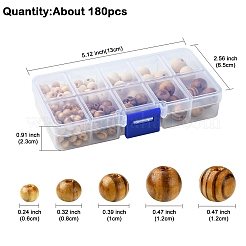 192Pcs Natural Unfinished Wood Beads&nbsp;WOOD-YW0001-47