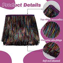 10M Polyester Fringe Ribbon with PET Tassels Trimming&nbsp;SRIB-WH0011-191