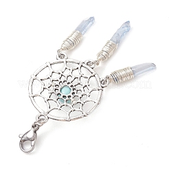 Alloy Woven Net/Web with Synthetic Turquoise Pendants Decorations&nbsp;HJEW-TA00194-02