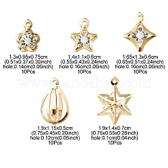 50Pcs 5 Style Rack Plating Iron Charms&nbsp;FIND-YW0003-87