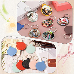 24Pcs 8 Colors Leather Keychain&nbsp;KEYC-SC0001-86