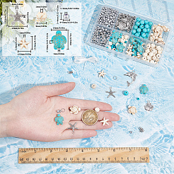 DIY Summer Beach Surfer Stretch Bracelet Making Kits&nbsp;DIY-SC0024-78