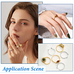 10Pcs Adjustable Brass Finger Rings Components&nbsp;KK-AR0002-62