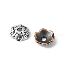 200Pcs 4 Colors 6-Petal Tibetan Style Alloy Flower Bead Caps&nbsp;TIBE-FS0001-03