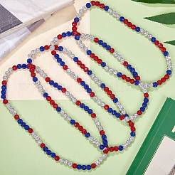 Polymer Clay Rhinestone Round Beaded Necklaces&nbsp;NJEW-SW00049-02