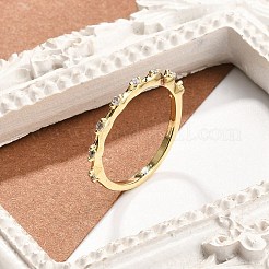 Rack Plating Brass Micro Pave Cubic Zirconia Finger Rings for Women&nbsp;RJEW-M027-03G