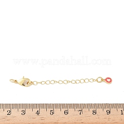 Heart Brass Enamel Chain Extender&nbsp;KK-B148-05G-01