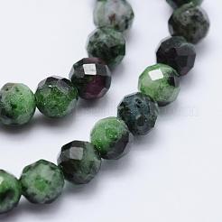 Natural Ruby in Zoisite Beads Strands&nbsp;G-J369-15-5mm