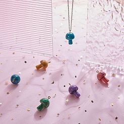 7Pcs 7 Colors Natural Quartz Pendants&nbsp;G-SZ0002-21