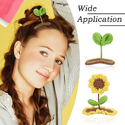 2Pcs 2 Styles Handmade Knitted Wool Snap Hair Clip&nbsp;AJEW-TA0001-59