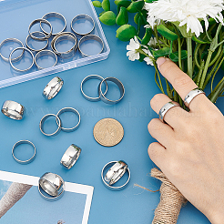 24Pcs 12 Size Stainless Steel Simple Plain Band Rings Set for Women&nbsp;RJEW-UN0002-59