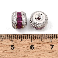 925 Sterling Silver Pave Deep Pink Cubic Zirconia Beads&nbsp;SE-CBAF1B2-12B-P