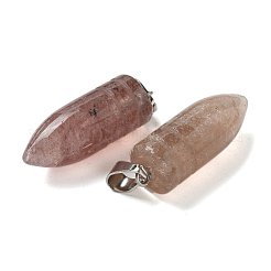 Natural Strawberry Quartz Pointed Pendants&nbsp;G-B127-18P-03