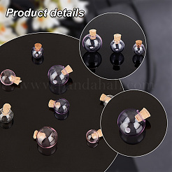 9 Sets 9 Style Transparent Glass Bottles Pendants Small DIY Bottles with Cork&nbsp;AJEW-PH0011-15