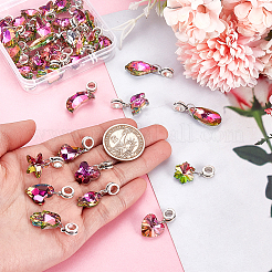 36Pcs 12 Styles Alloy Glass European Dangle Charms&nbsp;PALLOY-PH01787