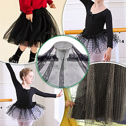 Heart Pattern Polyester Mesh Fabric&nbsp;DIY-WH0591-146C