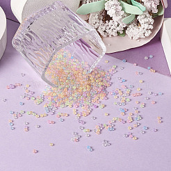 1776Pcs 8 Colors Luminous Transparent Glass Seed Round Beads&nbsp;GLAA-TA0001-62
