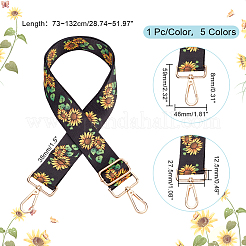 5Pcs 5 Colors Flower Pattern Polyester Adjustable Webbing Bag Straps&nbsp;FIND-PH0017-55