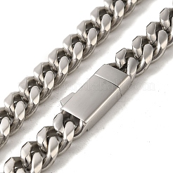 Non-Tarnish 304 Stainless Steel Curb Necklaces&nbsp;NJEW-Q337-04E-P