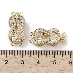 Brass Micro Pave Clear Cubic Zirconia Box Clasps Knot&nbsp;KK-G491-01G