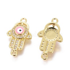 Brass Micro Pave Cubic Zirconia Links&nbsp;ZIRC-F106-16G